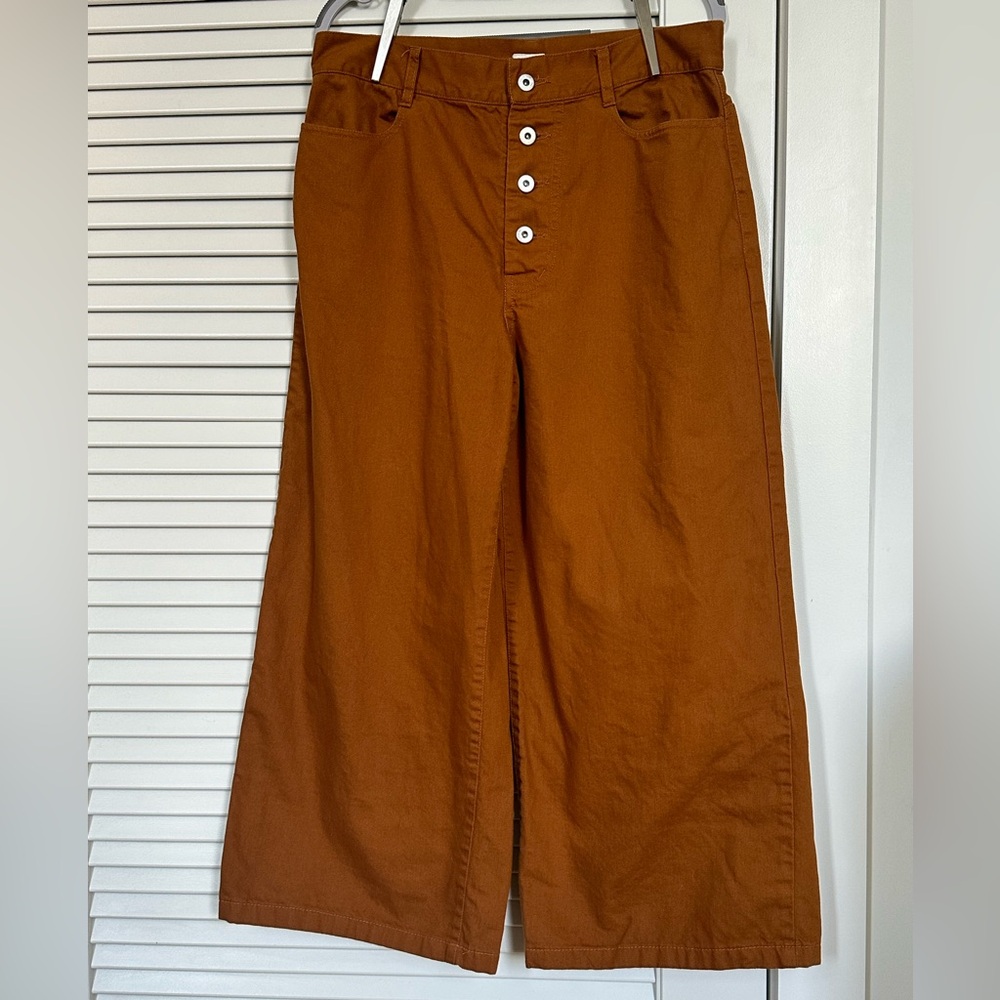 Kowtow Sailor Denim Wide Leg Pants in Brass